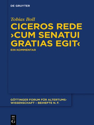 cover image of Ciceros Rede ›cum senatui gratias egit